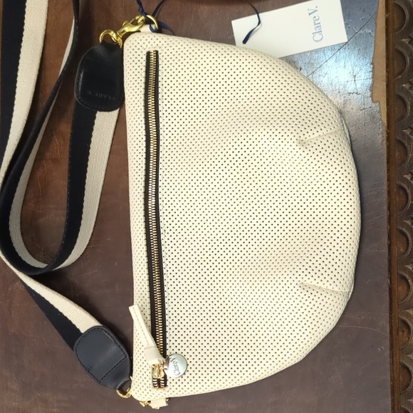 Clare V. Cream and Black Crossbody Bag - Picture 2 of 7